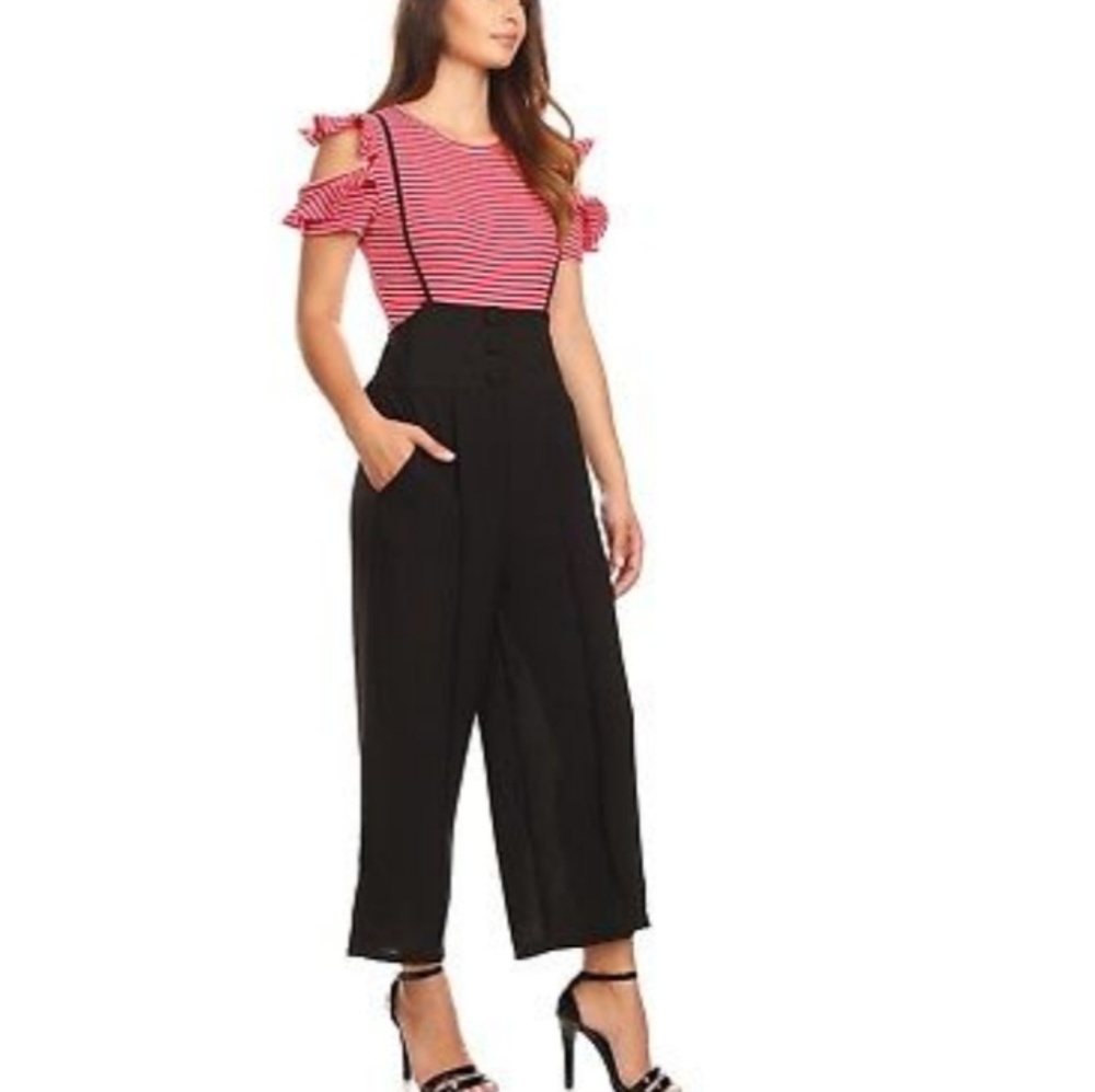 Wide leg overall pants